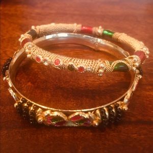 Vintage Bejeweled Bangle Bracelets